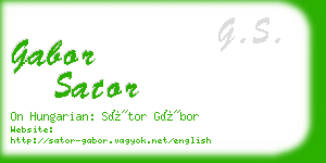 gabor sator business card